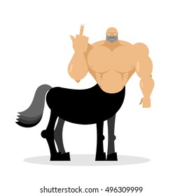 Angry centaur.  Magic bully. Angry mythical character. Man horse. Evil Magic creature
