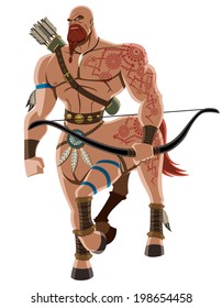 Angry centaur. No transparency and gradients used.