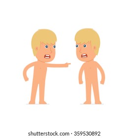 Angry Character Naked Man abuses and accuses his companion. Poses for interaction with other characters from this series