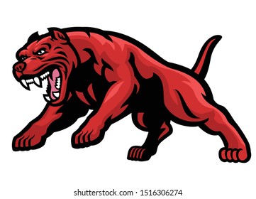 angry charging pitbull dog attacking
