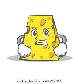 Angry cheese character cartoon style