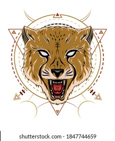 angry cheetah logo template. design for clothing, apparel, merchandise.