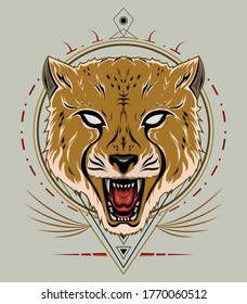 Angry cheetah vector art. cheetah illustration design for logo, t shirt, clothing and other.