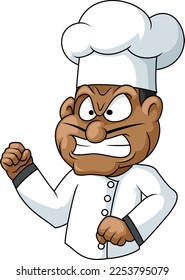 Angry chef man cartoon mascot design