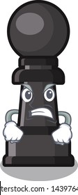 Angry chess pawn in the cartoon shape