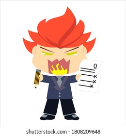 Angry Chibi Boy Back to School Illustration