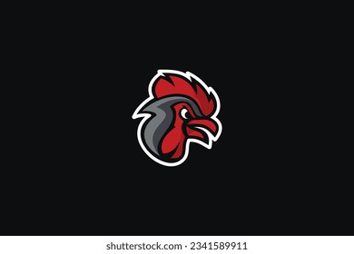 angry chicken vector template design logo