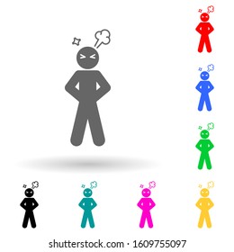 Angry, child multi color style icon. Simple glyph, flat vector of child icons for ui and ux, website or mobile application