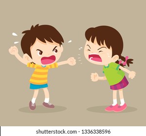 Kids Arguing Cartoon