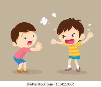 angry children.Quarreling kids. angry boy shouting at friend.Raging kids.children shouting to each other.bullying children.