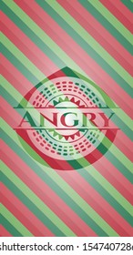 Angry christmas badge background. Vector Illustration. Detailed.