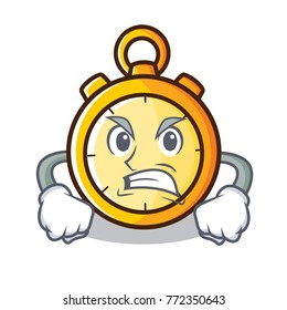 Angry chronometer character cartoon style