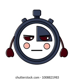 angry chronometer kawaii icon image 