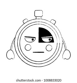 angry chronometer kawaii icon image 