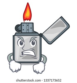 Angry cigarette lighters isolated with the cartoon