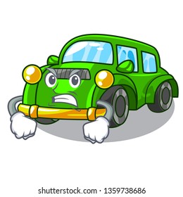 Angry classic car in the shape mascot