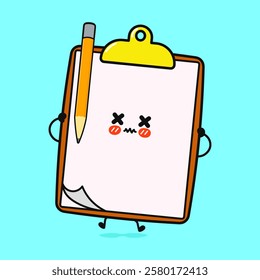 Angry Clipboard Character Playful Cartoon Clipboard with Mischievous Expression