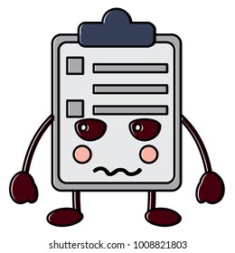 angry clipboard kawaii icon image 