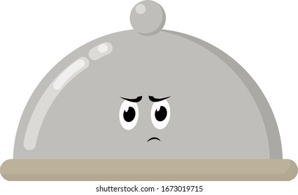 Angry cloche, illustration, vector on white background.