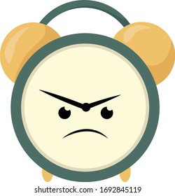 Reloj enojado, ilustración, vector sobre fondo blanco