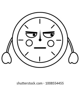 angry clock kawaii icon image 