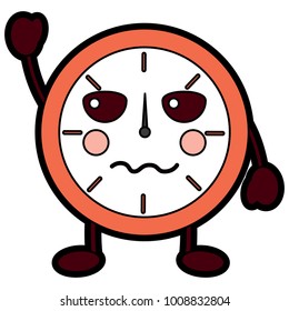 angry clock kawaii icon image 
