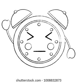 angry clock kawaii icon image 