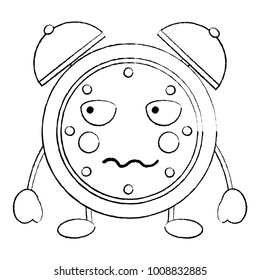 angry clock kawaii icon image 