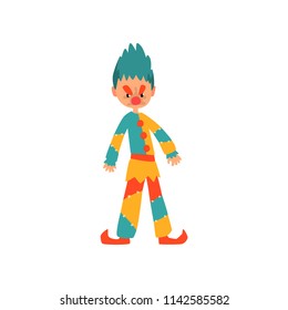 Angry clown cartoon character vector Illustration on a white background