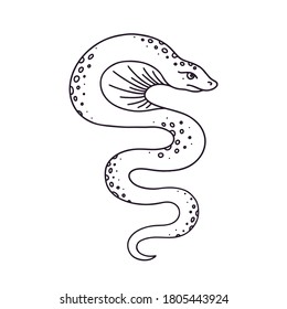 Angry cobra. Mystical vector illustration for Halloween. Beautiful icon in the style of cartoon for the autumn holiday Halloween.