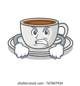 Angry coffee character cartoon style