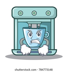 Angry coffee maker character cartoon