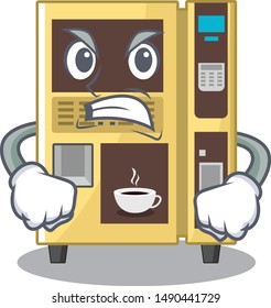 Angry coffee vending machine in a karakter