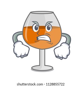 Angry cognac ballon glass mascot cartoon