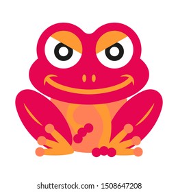 Angry colored vector frog with smile