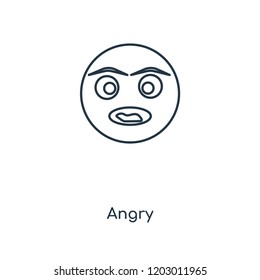 Angry concept line icon. Linear Angry concept outline symbol design. This simple element illustration can be used for web and mobile UI/UX.