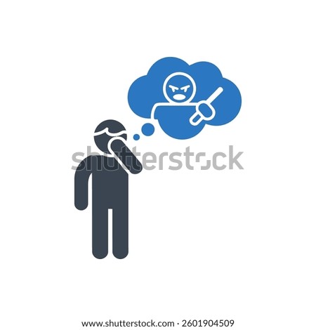 Angry confrontation thought Icon On White Background