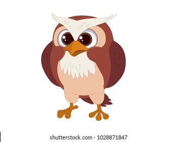 Angry and Confused Owl - Cartoon Vector Image