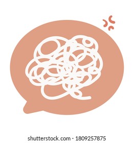 angry, confused, stressed and burn out symbol on chat pop up icon doodle illustration