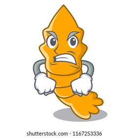 Angry cooked shrimps isolated on mascot cartoon Angry cooked shrimps isolated on mascot cartoon