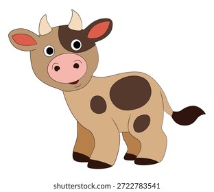 Vaca brava no fundo branco