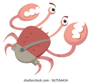 Angry crab wearing pants