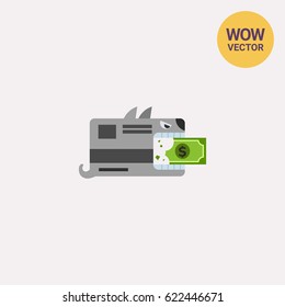 Angry credit card in rush icon