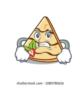 Angry crepe mascot cartoon style