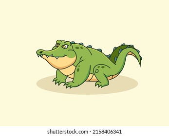 Angry Crocodile Cartoon. Animal Vector Illustration