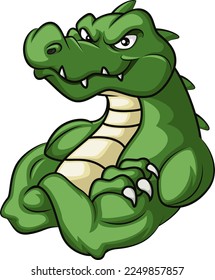 Angry crocodile cartoon mascot character