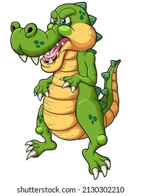 Angry crocodile cartoon, Vector clip art illustration, isolated on a single layer