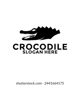 Angry crocodile logo design. wildlife alligator or crocodile logo design template