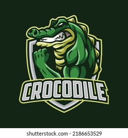 Angry Crocodile Mascot Logo Illustration 