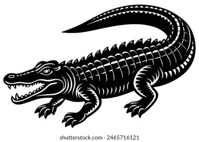 Angry crocodile  vector art illustration